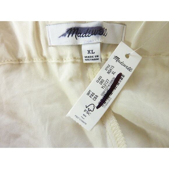 NWT Madewell Cream Beige Velvet Pajama Bottoms Size XL - Picture 4 of 5